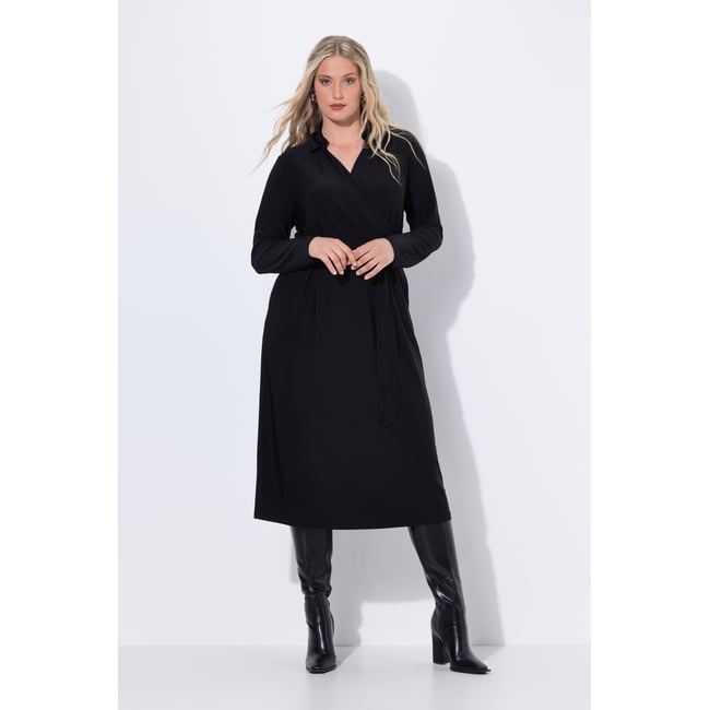 Robe midi à manches longues noir <span itemprop=