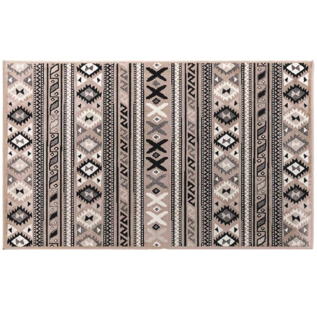 Tapis Rectangulaire 68x110  Tissé Sakari Taupe Couleur v019845 <span itemprop=