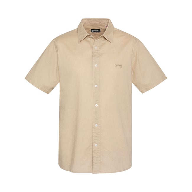 Chemise coton/lin à manches courtes - SCHOTT