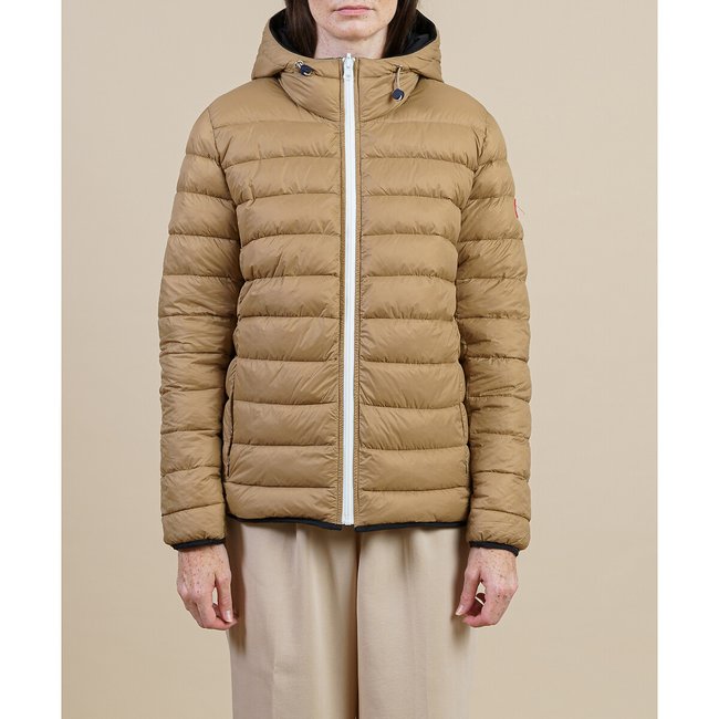 Doudoune à capuche réversible mixte CHARONNE noir/beige <span itemprop=