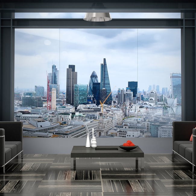 Papier peint intissé panoramique Ville et Architecture City View - London Couleur noir <span itemprop=