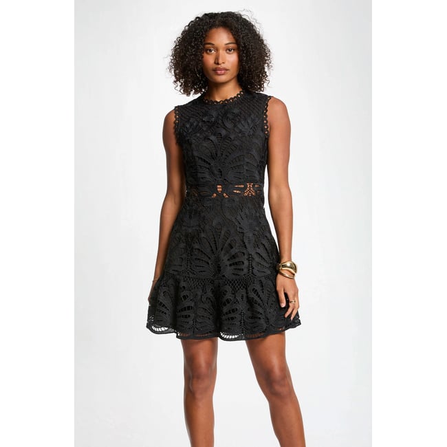 Robe courte trapèze dentelle - MORGAN