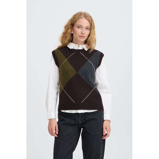 Sans manches marron java mel argyle <span itemprop=
