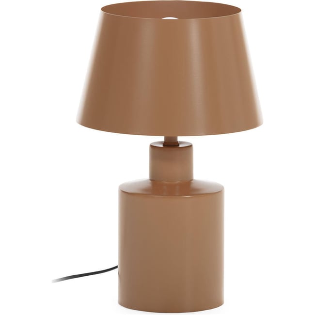 Lampe de table en métal avec abat-jour Couleur moka <span itemprop=