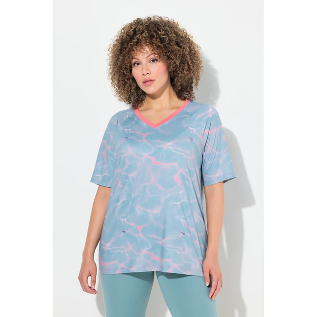 T-shirt technique motif vagues vert glacier <span itemprop=