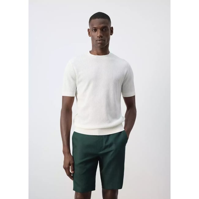 T-shirt maille côtelée - MANGO MAN