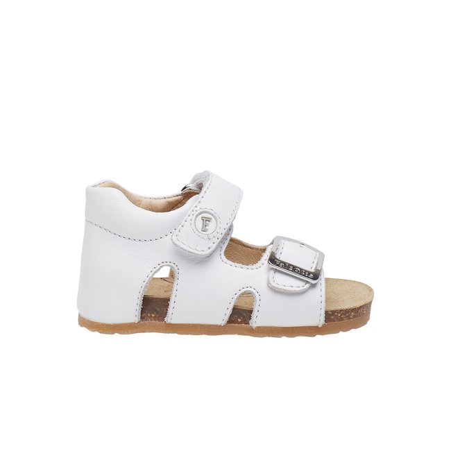 Sandales en cuir de veau ciré BEA blanc <span itemprop=