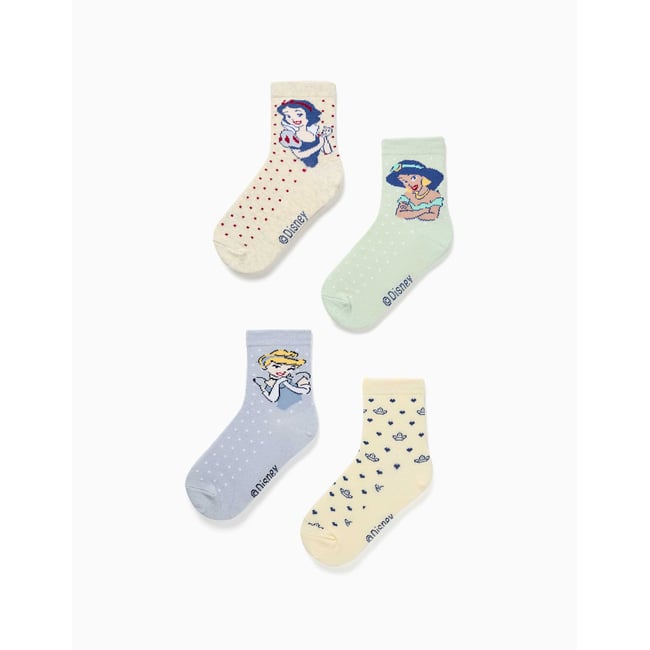 Lot de 4 paires de chaussettes avec les Princesses Disney multicolore <span itemprop=