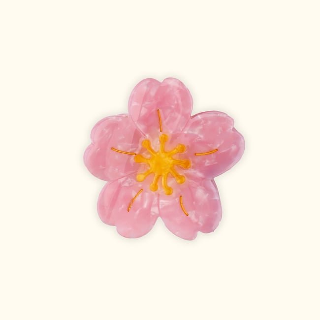 Pince à cheveux SAKURA rose clair et jaune <span itemprop=