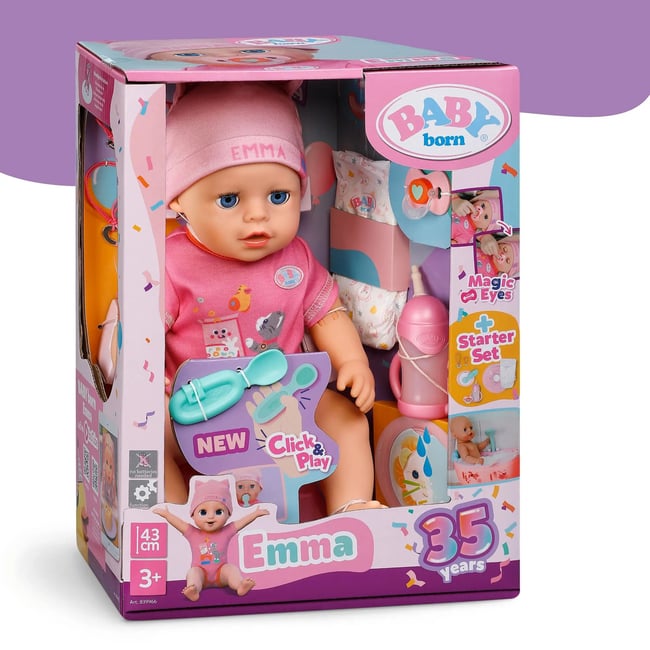 Baby Born Poupée Emma Click & Play 43 cm multicolore <span itemprop=