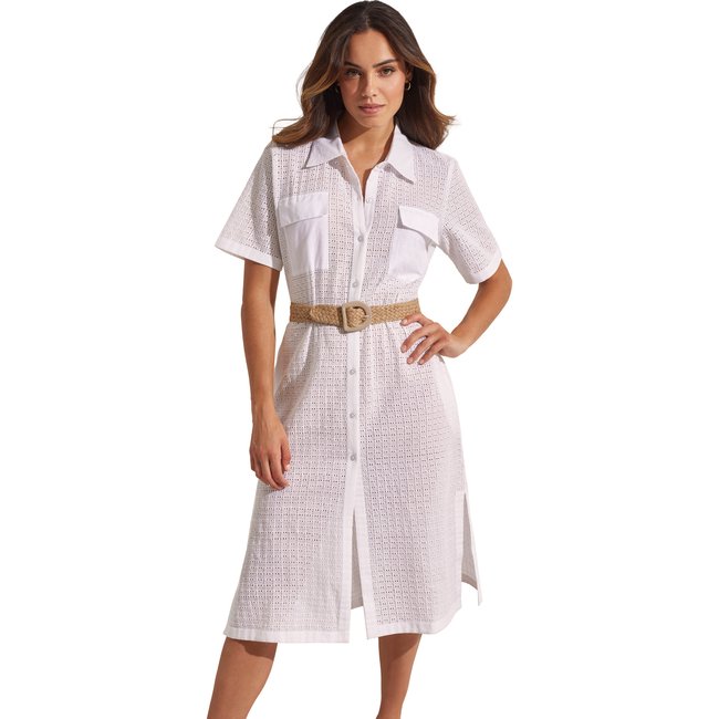 Robe mi-longue de plage COMPLEMENTOS blanc <span itemprop=