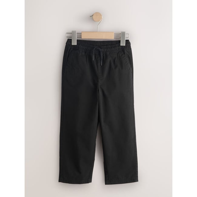 Pantalon tissé à enfiler noir <span itemprop=