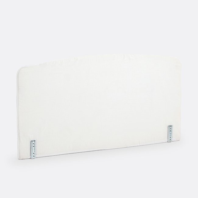 Tête de lit à housser forme galbée, Gatine Couleur blanc écru <span itemprop=