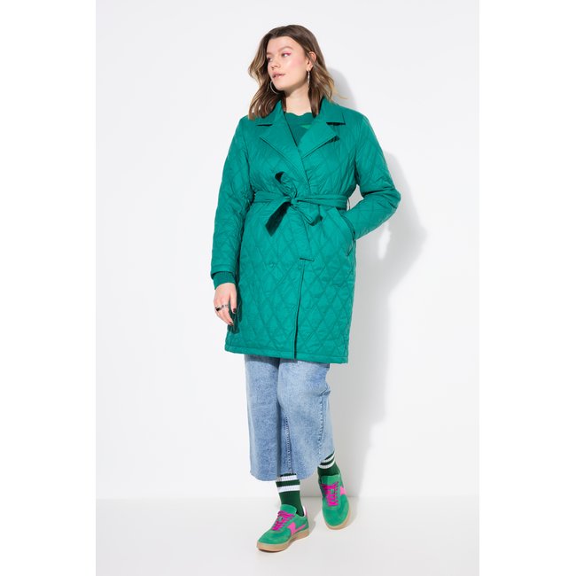 Manteau matelassé, coupe évasée Loose vert <span itemprop=