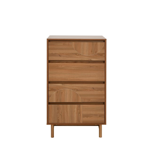 Commode 4 tiroirs en bois L60cm- ABBY Couleur bois foncé <span itemprop=