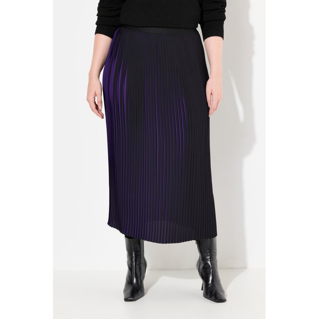 Jupe plissée bicolore, taille élastique - ULLA POPKEN