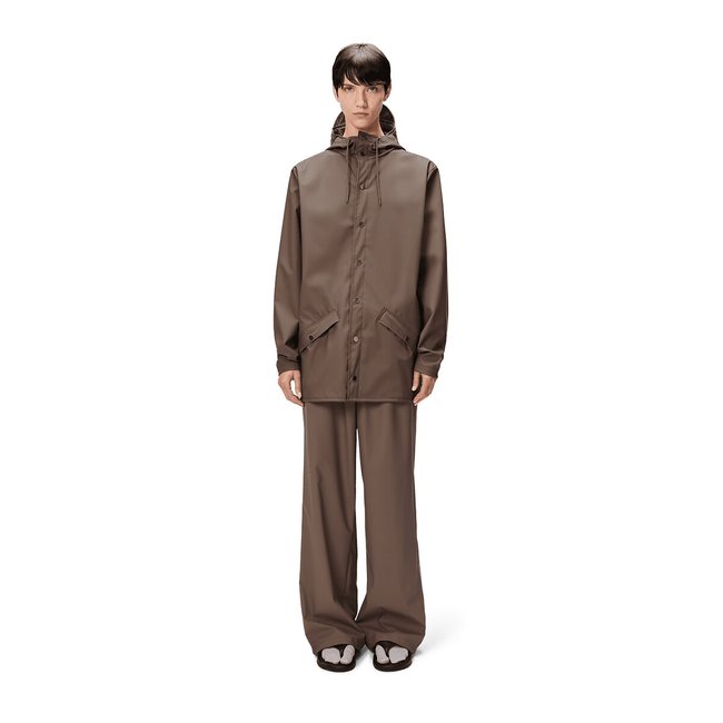 Casaco impermeável com capuz, A-LINE JACKET castanho <span itemprop=