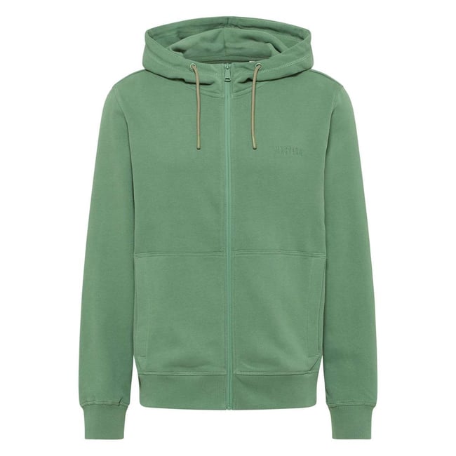 Sweat coton col à capuche droit BRIGHTON vert <span itemprop=