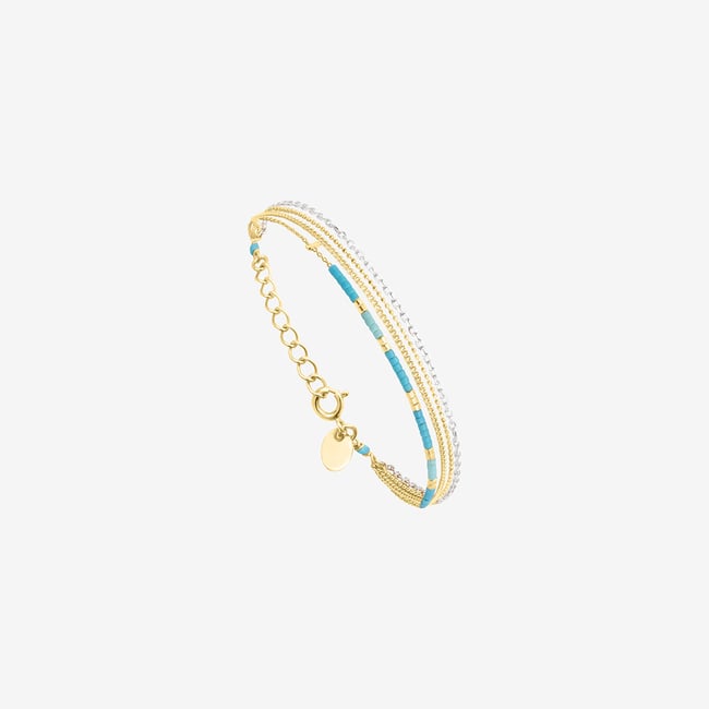 Bracelet 4 rangs doré bleu - alexandra - CAROLINE NAJMAN