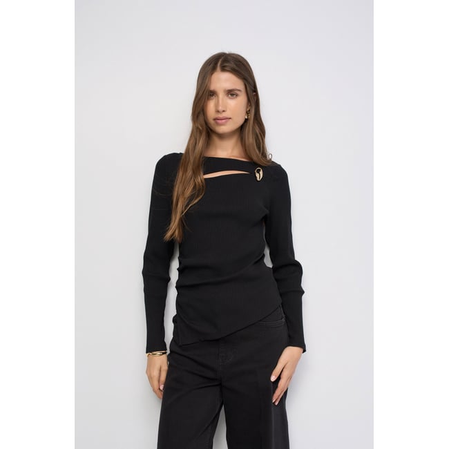 PULL ASYMÉTRIQUE AVEC OUVERTURE SUR LA POITRINE - SALSA JEANS
