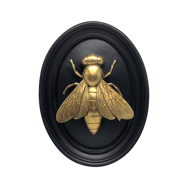 Déco murale abeille 21x27.5cm Couleur noir <span itemprop=