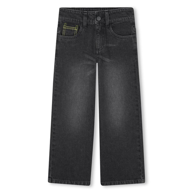 Pantalone in denim 5 tasche denim black lave <span itemprop=