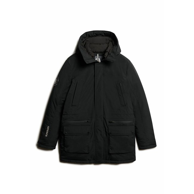 Warm Hooded Parka, black, SUPERDRY