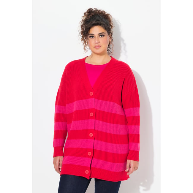 Cardigan rayé à bords roulottés - ULLA POPKEN
