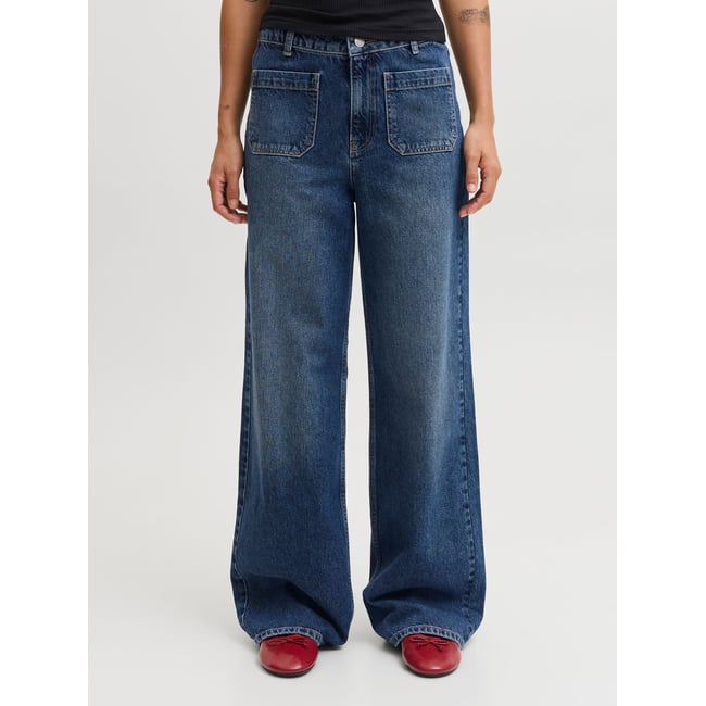 Jean À Coupe Large blue denim <span itemprop=