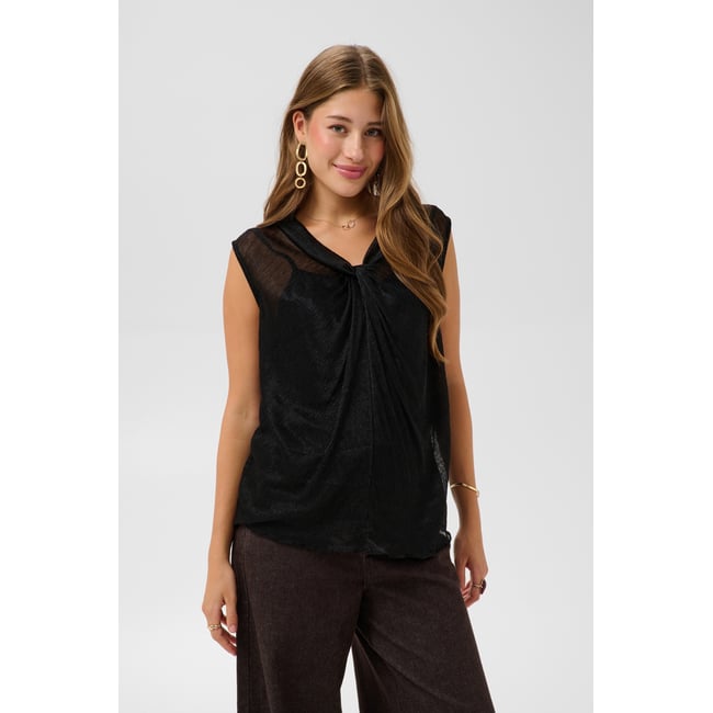 Blouse sans manches noir <span itemprop=