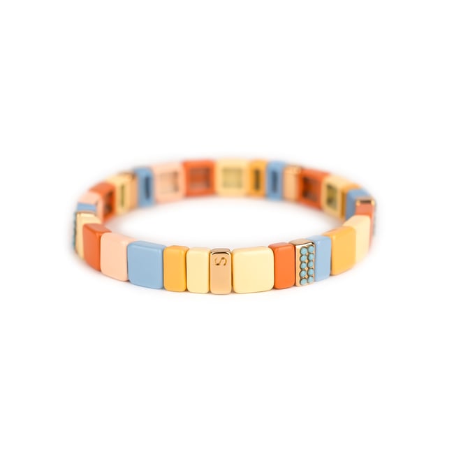 Bracelet facettes multicolores et strass dune <span itemprop=