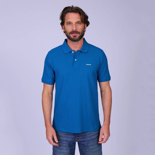 Polo Collin bleu canard <span itemprop=
