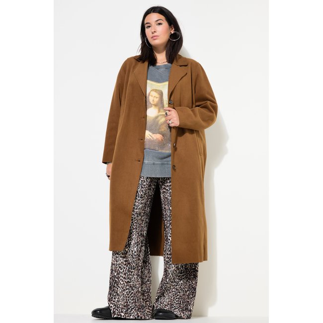 Manteau réversible, col à revers marron café <span itemprop=