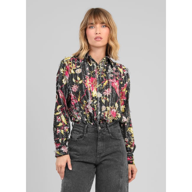 Chemise SOPHIKA jasione noir <span itemprop=