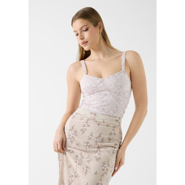 Top Court En Dentelle violet clair <span itemprop=