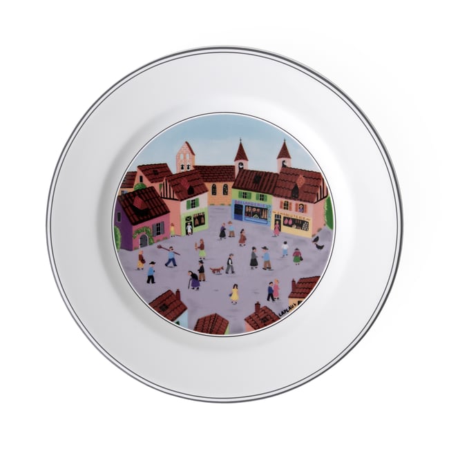 Assiette À Dessert, Village DESIGN NAIF Couleur multicolore <span itemprop=