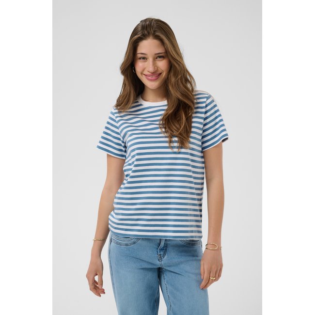 T-shirt à manches courtes coupe regular bleu blue heaven stripe <span itemprop=