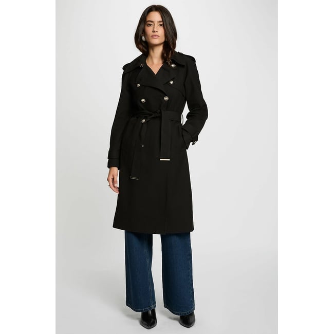 Trench long fermeture boutonnée, mi-saison - MORGAN