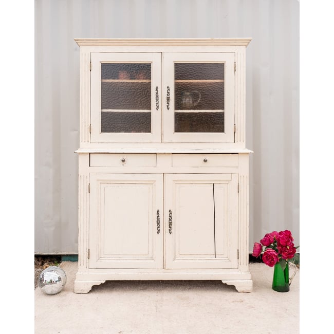 Buffet à deux corps en bois écru Gilbert N°1692 - Bon état Couleur ecru <span itemprop=