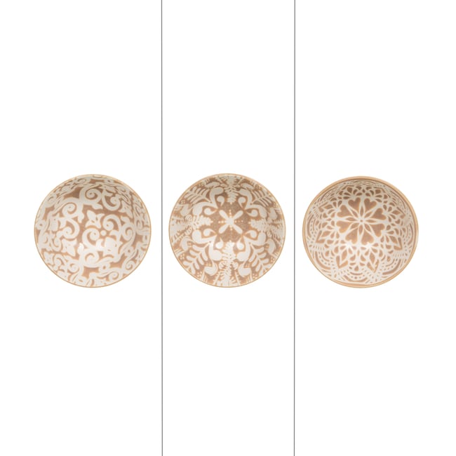 Coupelle beige Safi 9,5 cm (lot de 3) Couleur crème / ivoire <span itemprop=