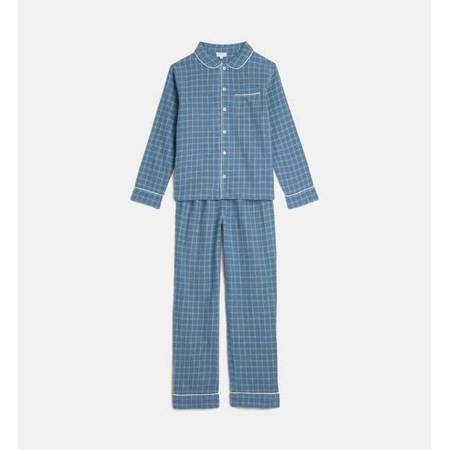 Pyjama long tapon en flanelle de coton bio - CADET ROUSSELLE