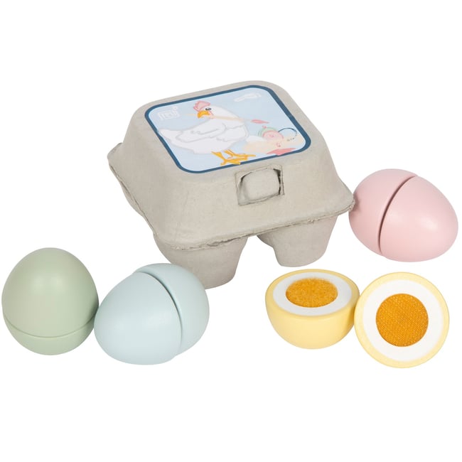 Œufs de Pâques en bois gris <span itemprop=