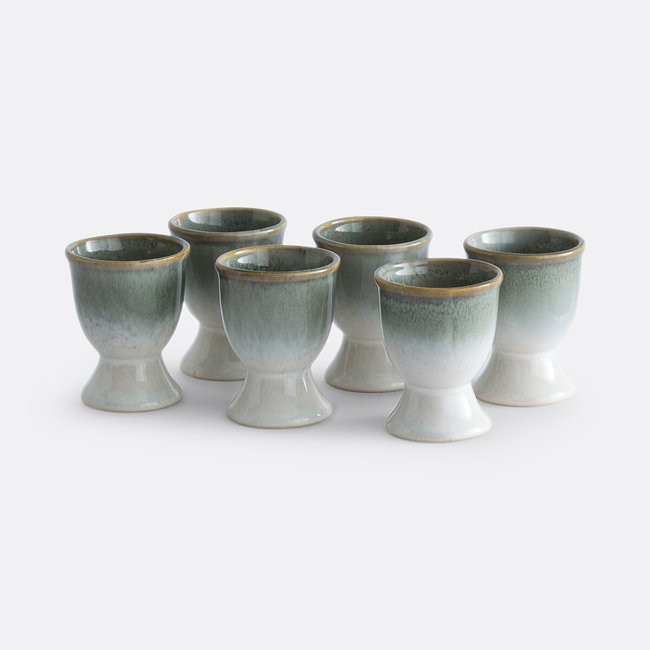 Lot de 6 coquetiers, Paloum vert <span itemprop=