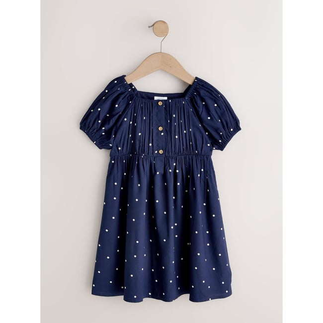 Robe à manches courtes tache bleu marine <span itemprop=