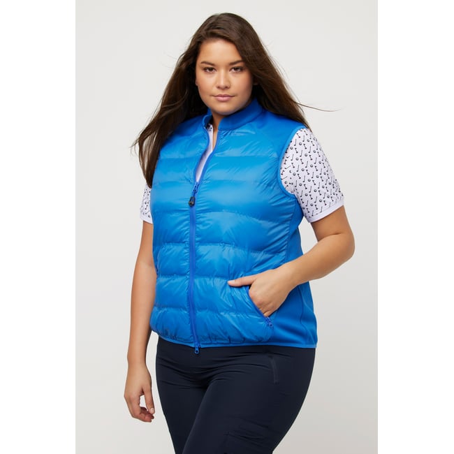 Gilet de golf dans un mélange de matières bleu roi <span itemprop=