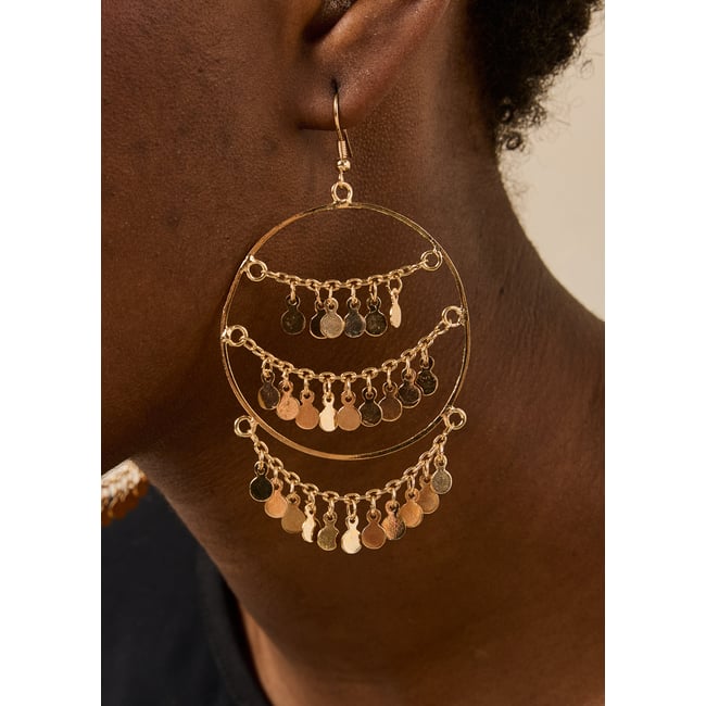 Boucles d'oreilles pendantes light gold <span itemprop=