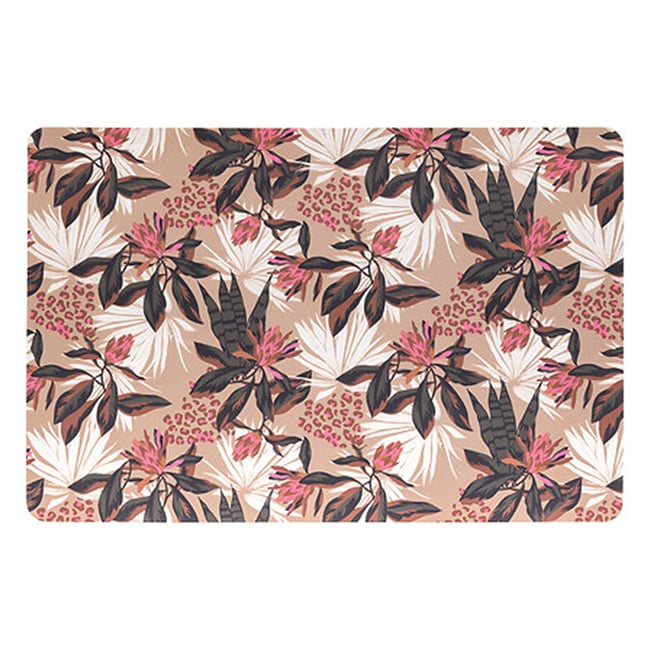 Set de table enduit motif tropical rose boudoir <span itemprop=