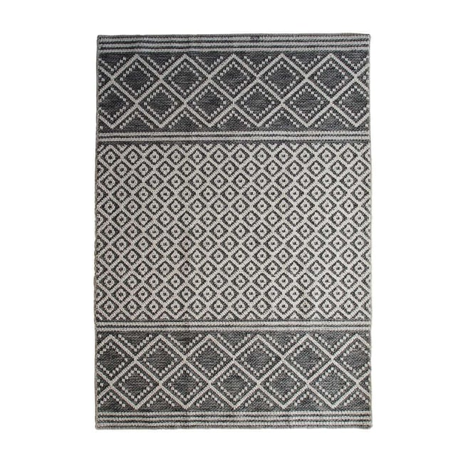 Tapis salon motif croisillons MEDIA CROISILLONS Couleur gris <span itemprop=