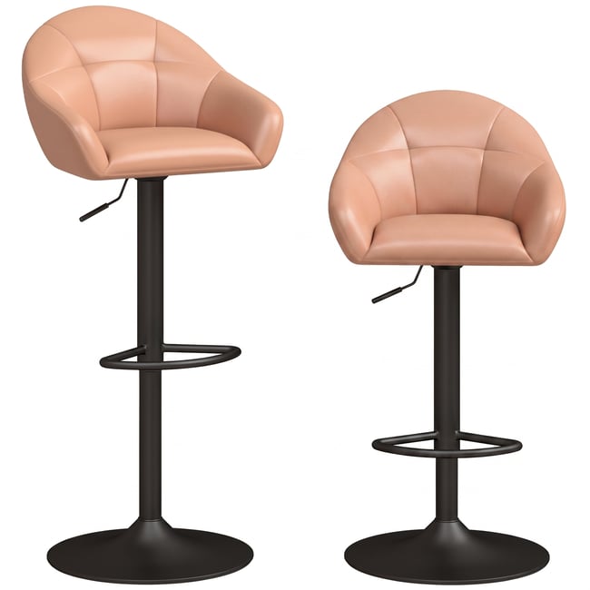 Tabouret de bar Revêtement synthétique Marron Couleur marron, noir <span itemprop=
