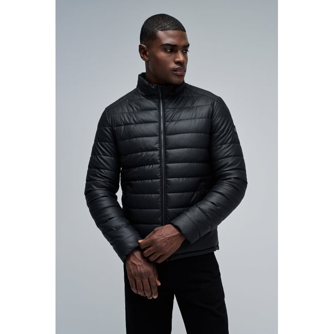VESTE METELASSÉE EFFET CUIR noir <span itemprop=